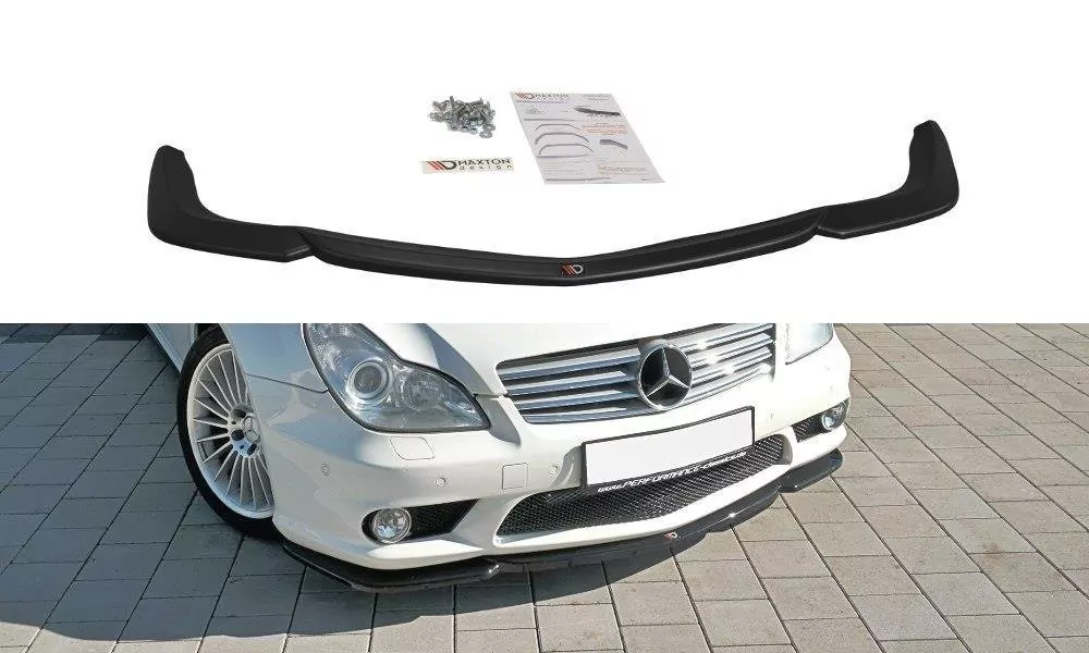 Front Ansatz Passend Für V.1 Passend Für Mercedes CLS C219 55AMG Schwarz Hochglanz Schwarz Hochglanz