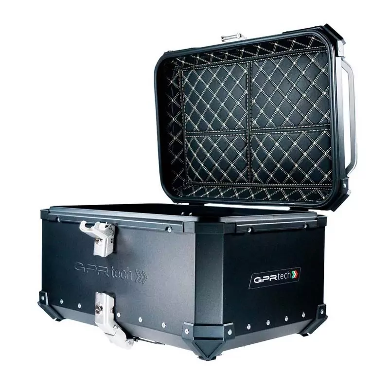 Topcase GPR TECH kompatibel mit Zontes 350 T2 ADV 2022/2023 e5 TOPCASE ALPI-TECH 55 LT SCHWARZ Topcase aus Aluminium, schwarze F