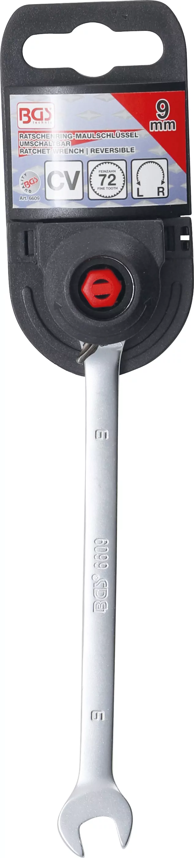 Ratschenring-Maulschlüssel | umschaltbar | SW 9 mm