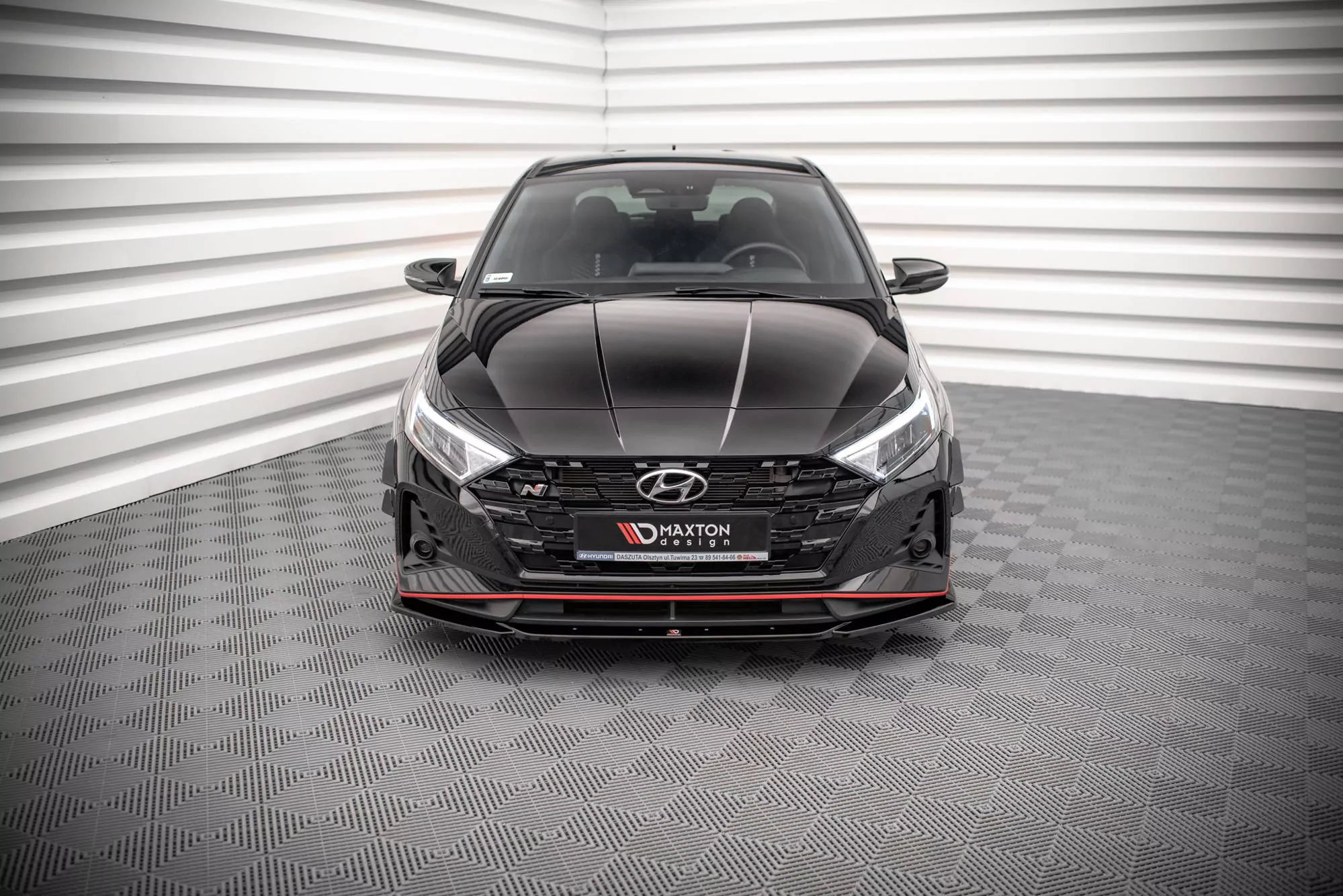 Front Ansatz V.3 Für Hyundai I20 N Mk3 Schwarz Hochglanz