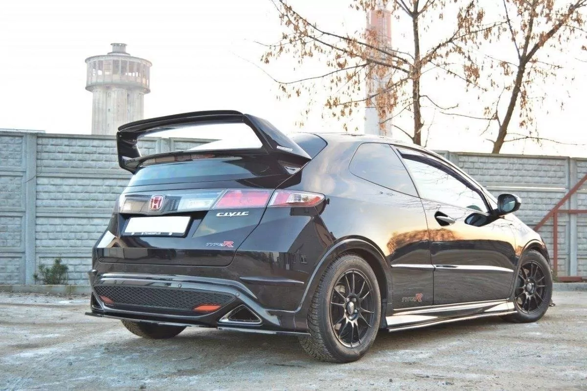 Spoiler CAP Passend Für Passend Für HONDA CIVIC VIII TYPE R - MUGEN Spoiler Schwarz Hochglanz Schwarz Hochglanz