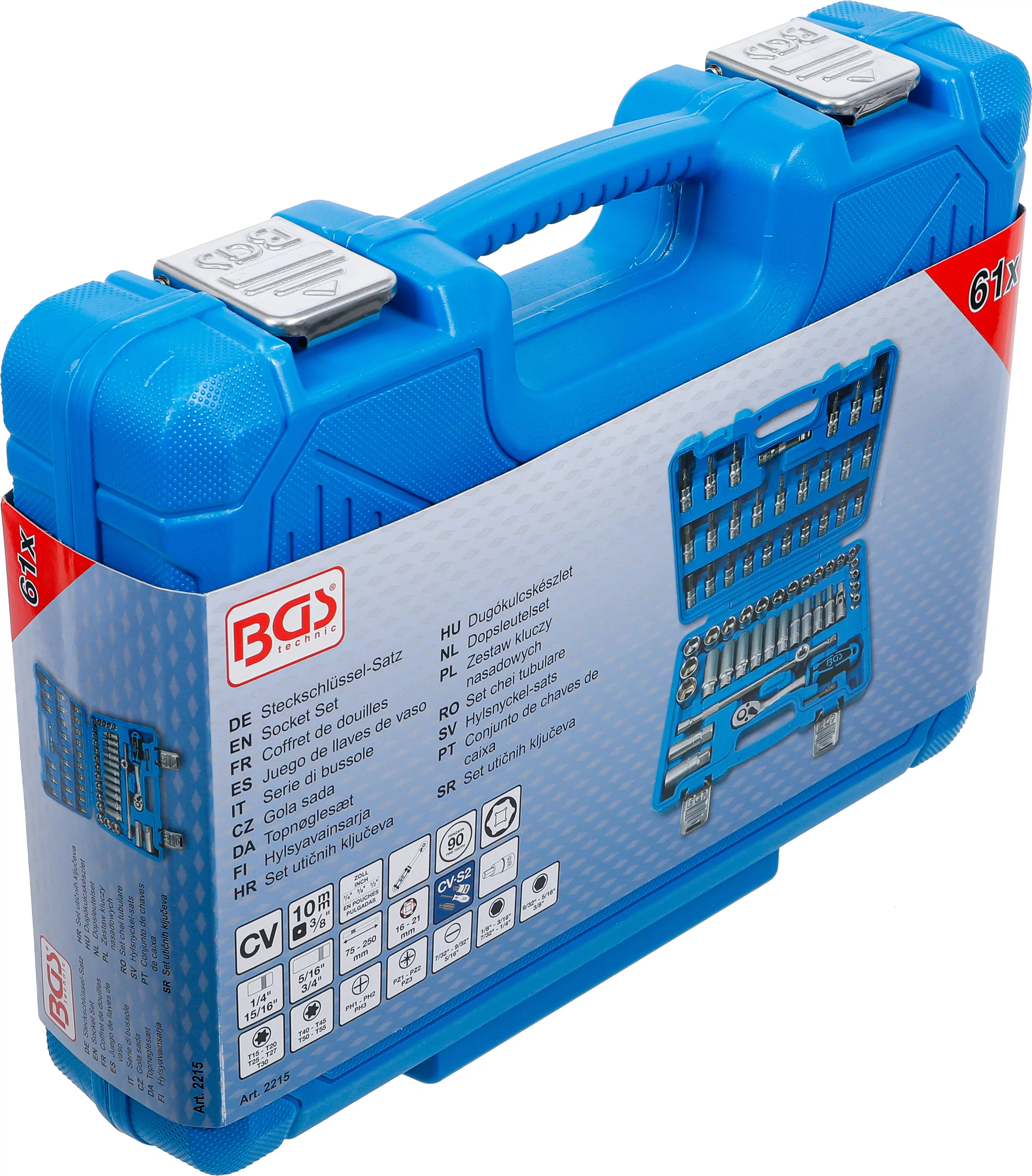 Steckschlüssel-Satz | Antrieb 10 mm (3/8") | Zollgrößen | 61-tlg.