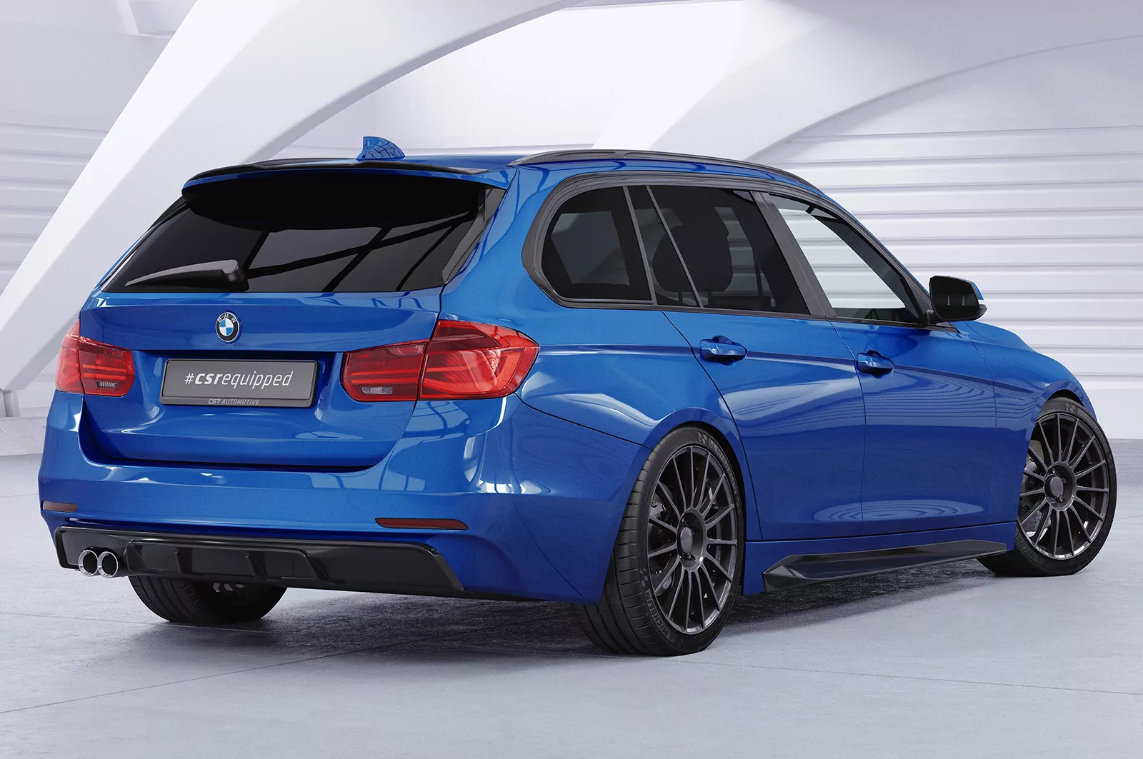 Heckansatz für BMW 3er (F30 / F31) Limousine und Touring HA272 Strukturiert (schwarz matt)