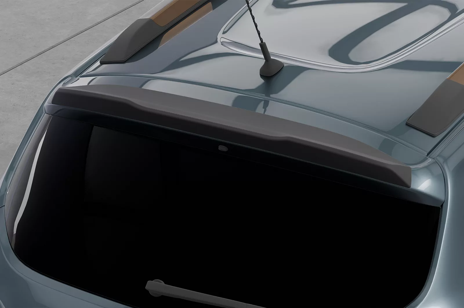 Heckflügel mit ABE für Dacia Spring Electric HF129 Schwarz Strukturiert