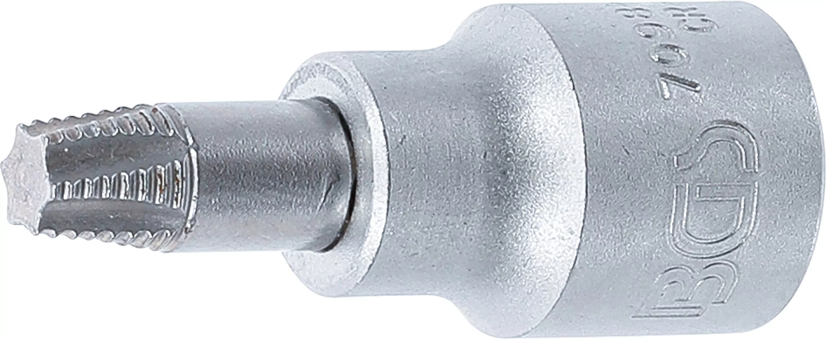 Schraubenausdreher-Bit-Einsatz | Antrieb Innenvierkant 10 mm (3/8") | für defektes T-Profil (für Torx) T40