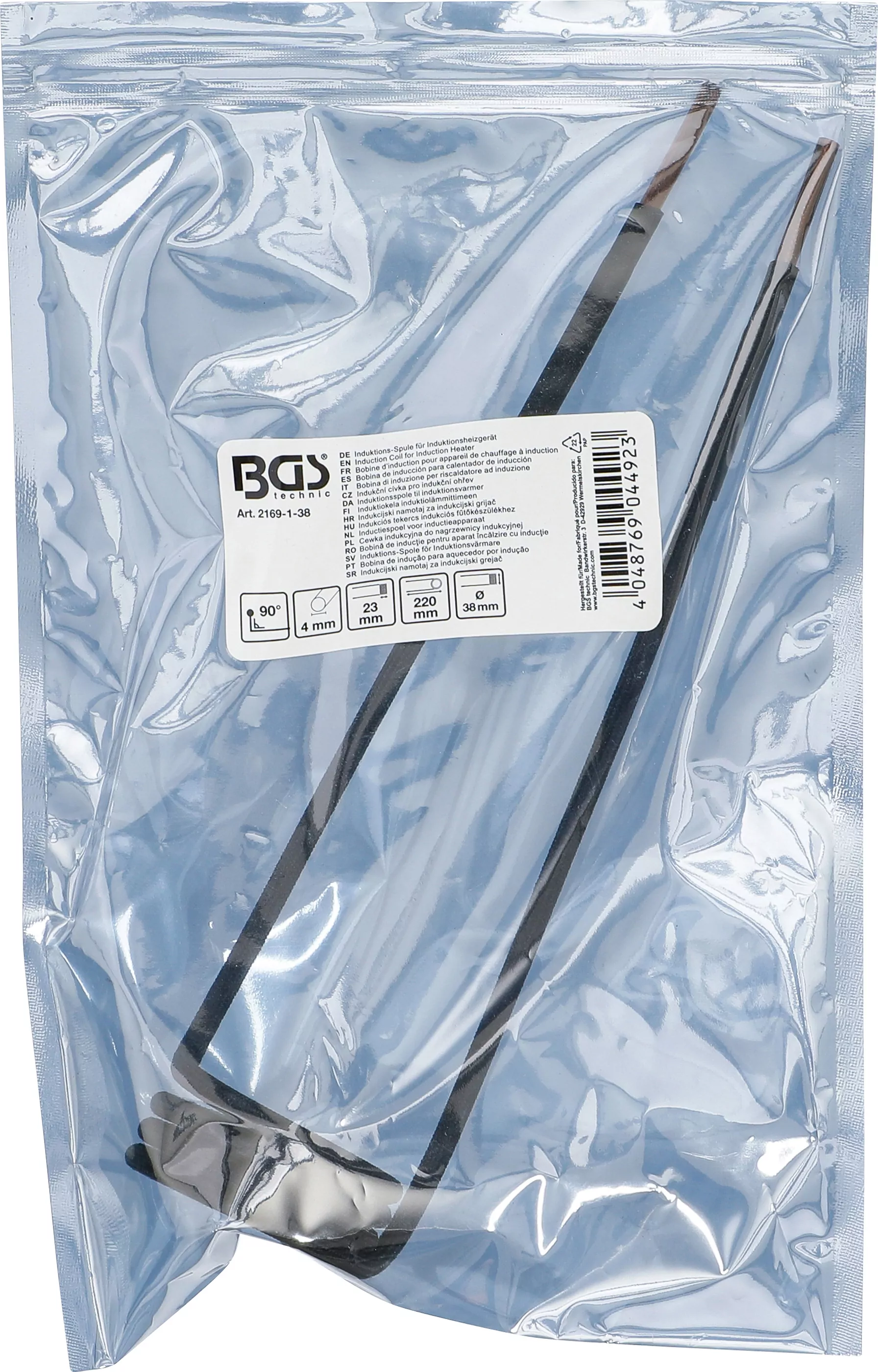 Induktions-Spule für Induktionsheizgerät | 38 mm | 90° abgewinkelt | für Art. 2169, 3390, 3391