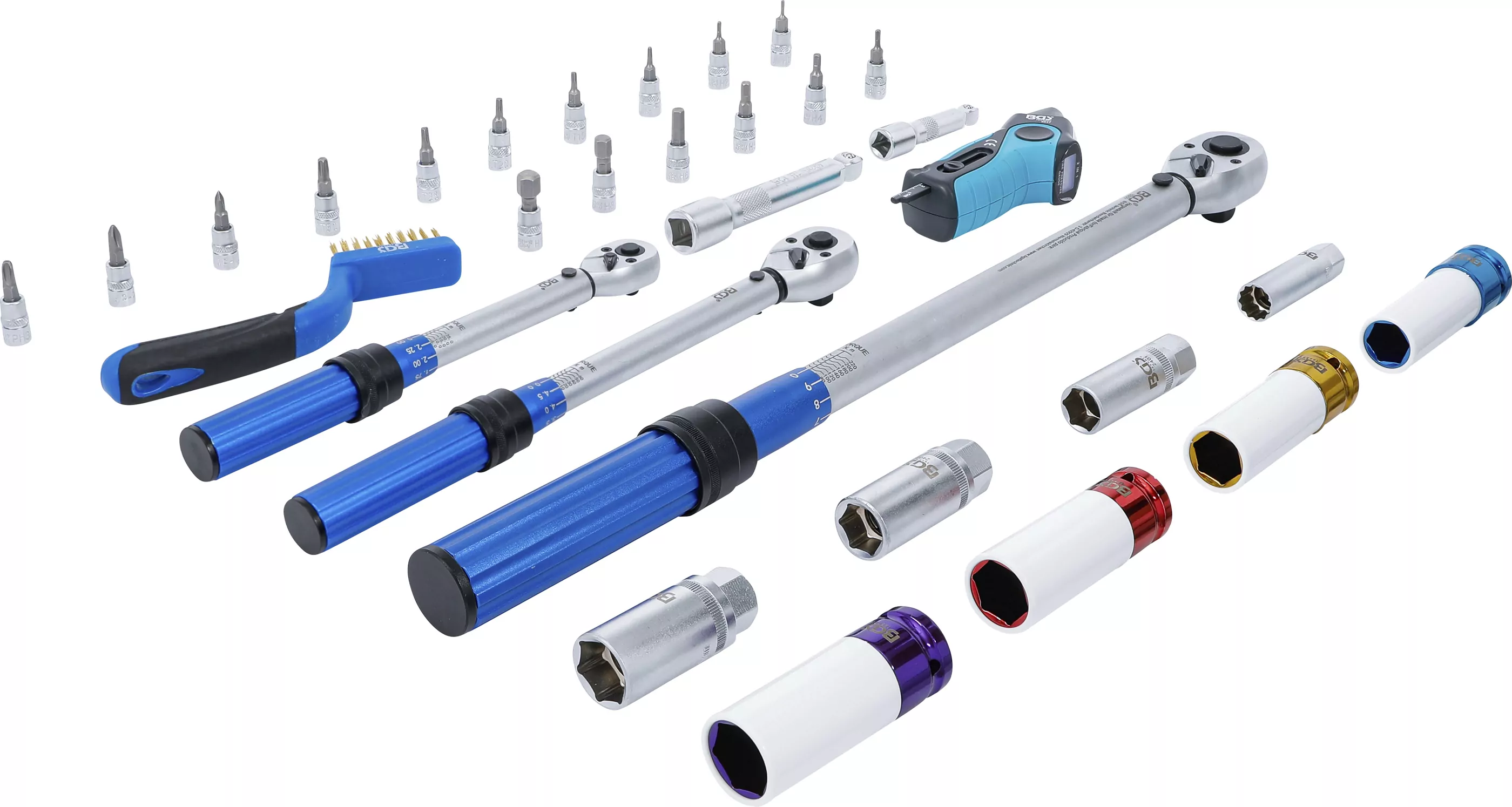 Drehmomentschlüssel-Satz | Abtrieb Außenvierkant 6,3 mm (1/4"), 10 mm (3/8"), 12,5 mm (1/2") | 31-tlg.