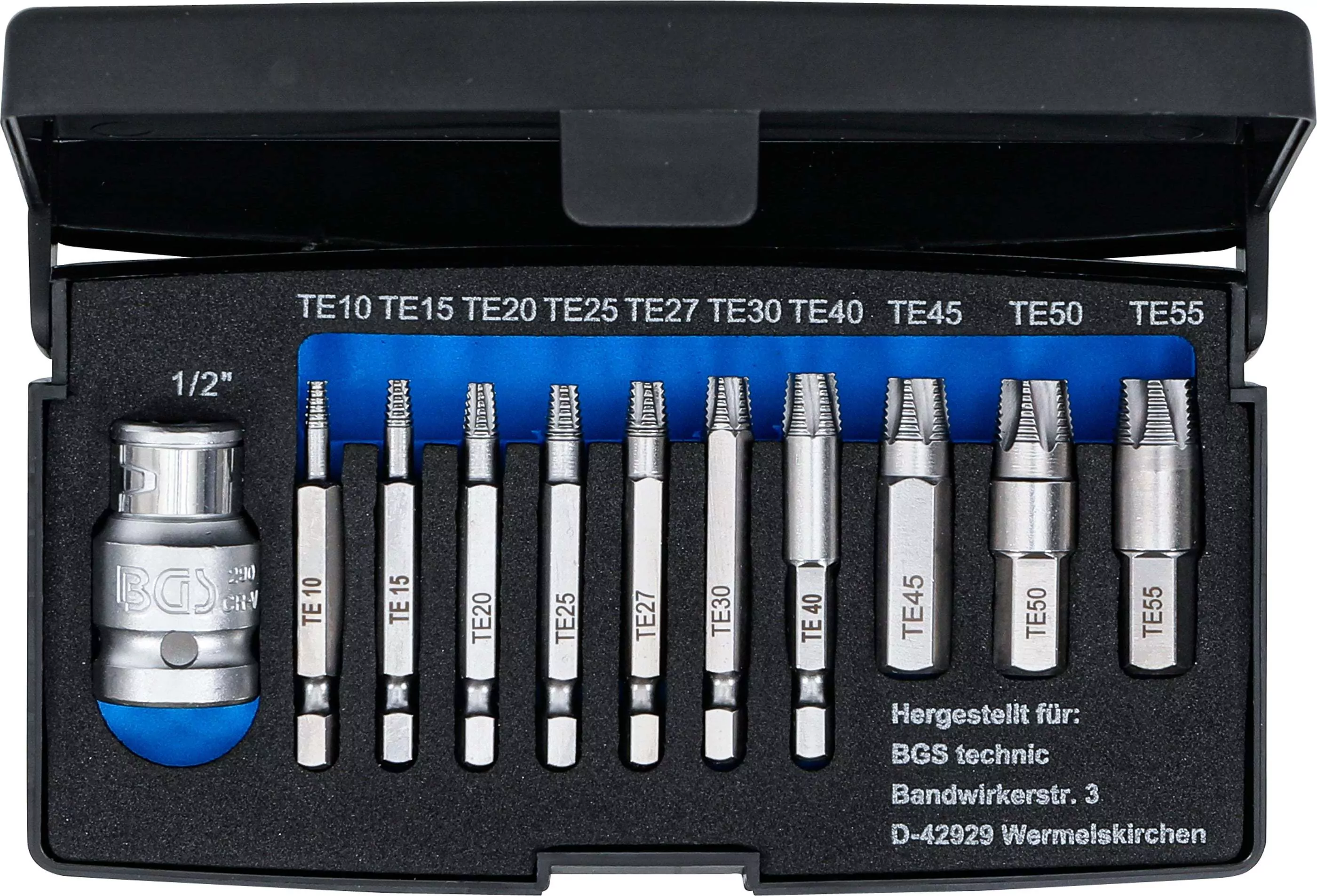 Schraubenausdreher-Satz | für defektes T-Profil (für Torx) T10 - T55 | 11-tlg.
