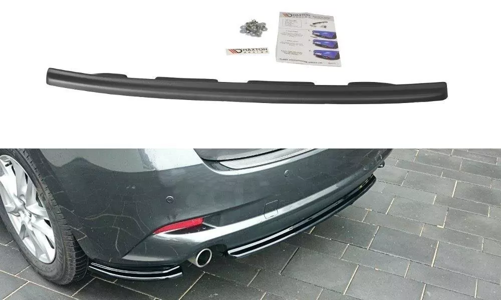 Mittlerer Diffusor Heck Ansatz Passend Für Passend Für Mazda 3 BM (Mk3) FL  Schwarz Hochglanz Schwarz Hochglanz