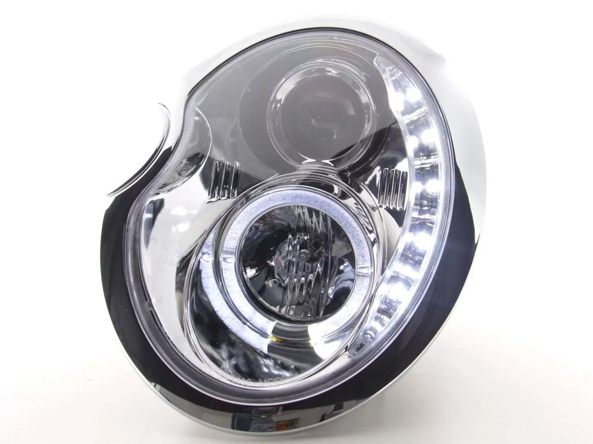 Scheinwerfer Set Daylight LED TFL-Optik Mini Cooper Typ R50 Bj. 01-06 chrom