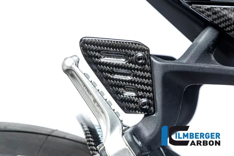 Ilmberger Carbon Fersenschutz Sozius rechts glanz für Aprilia RSV4 / Tuono V4 2021-