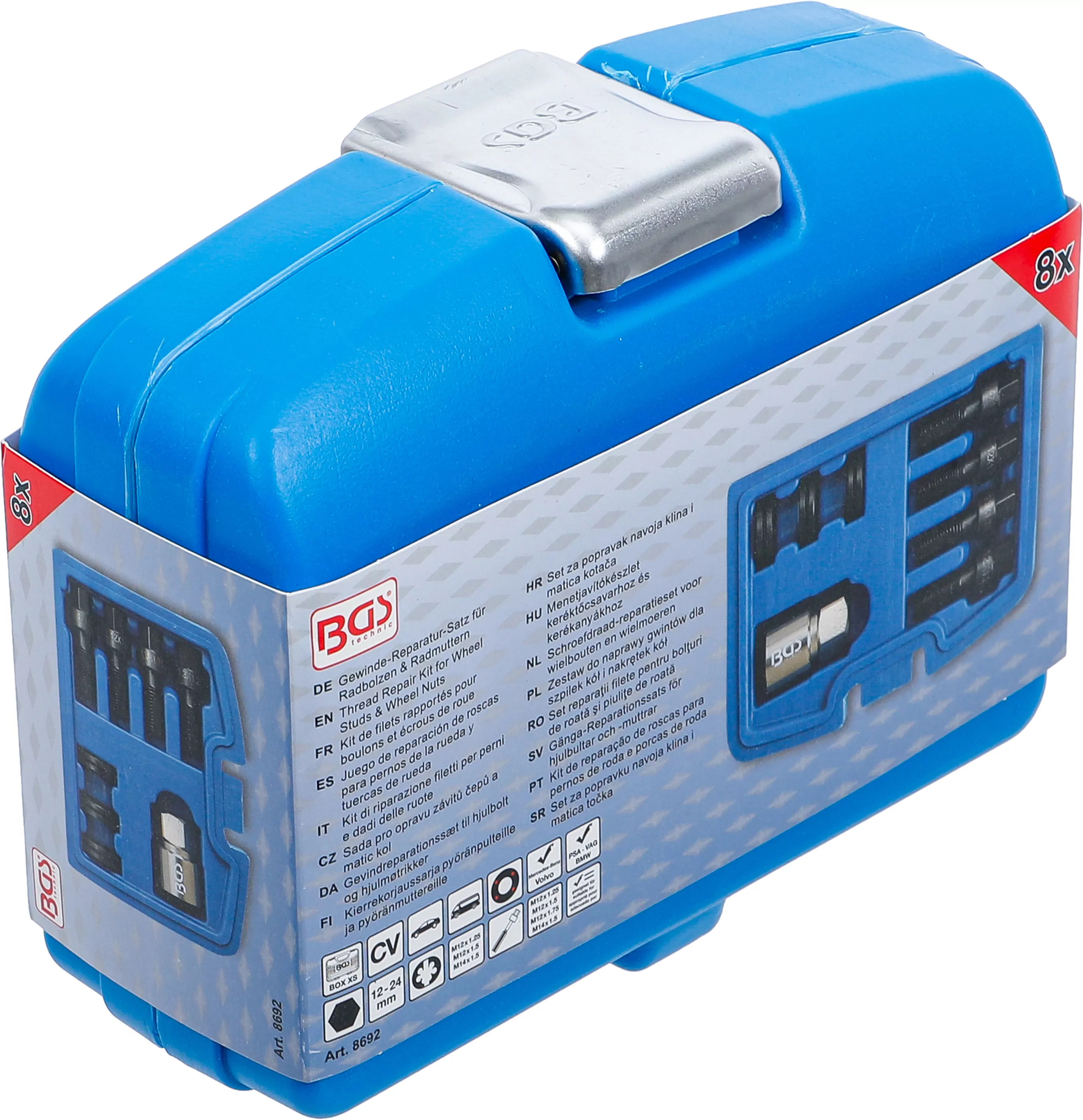 Gewinde-Reparatur-Satz für Radbolzen & Radmuttern | M12 & M14 | 8-tlg.