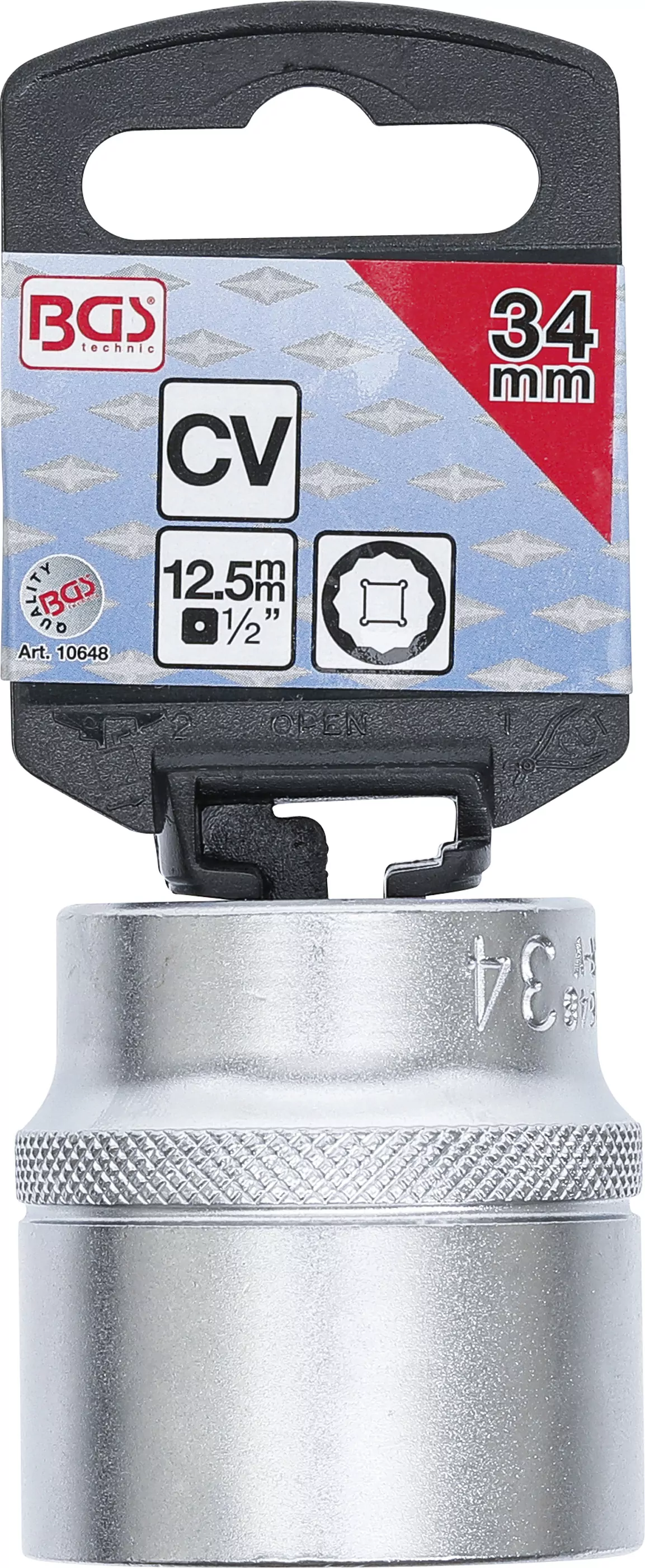 Steckschlüssel-Einsatz Zwölfkant | Antrieb Innenvierkant 12,5 mm (1/2") | SW 34 mm