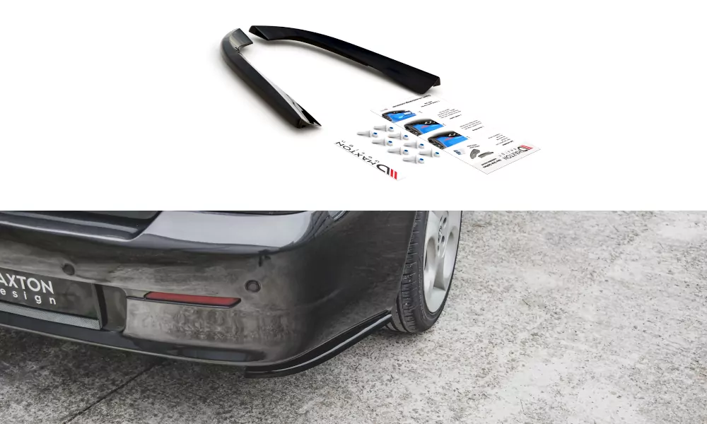 Heck Ansatz Flaps Diffusor Passend Für Alfa Romeo 156 SW Facelift Schwarz Hochglanz