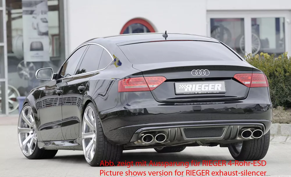 Rieger Heckeinsatz für Audi A5 (B8/B81) - Sportback 06.07-07.11 (bis Facelift) carbon optik