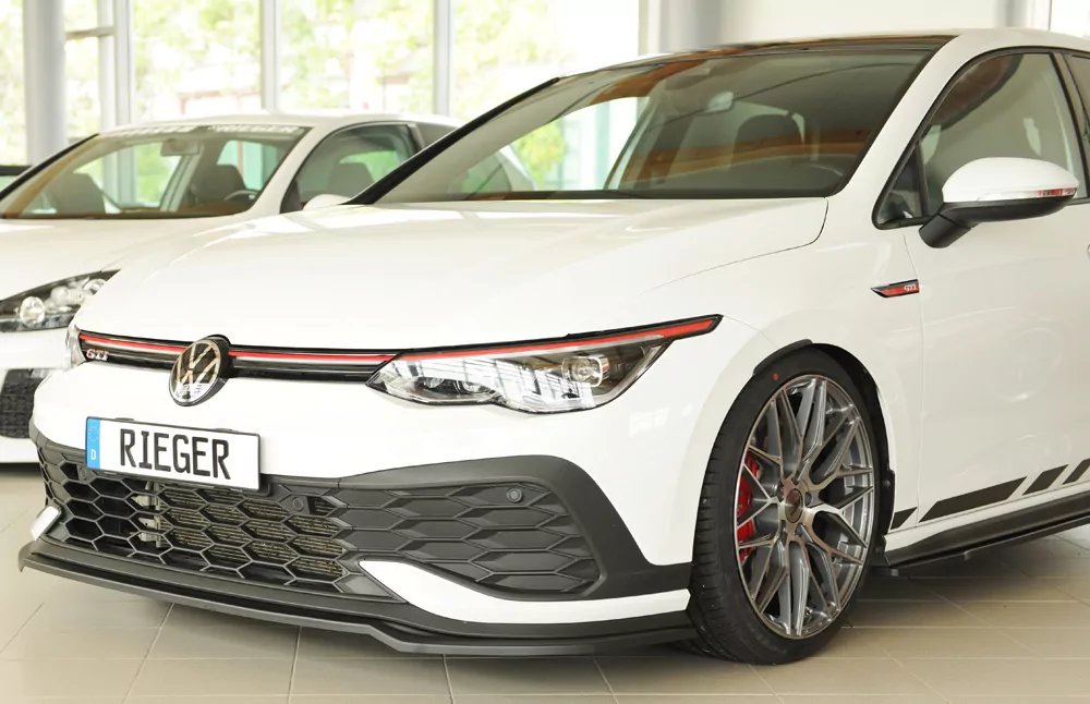Rieger Spoilerschwert nur für GTI Clubsport matt schwarz für VW Golf 8 GTI Clubsport 5-tür. 10.20-03.24 (bis Facelift)