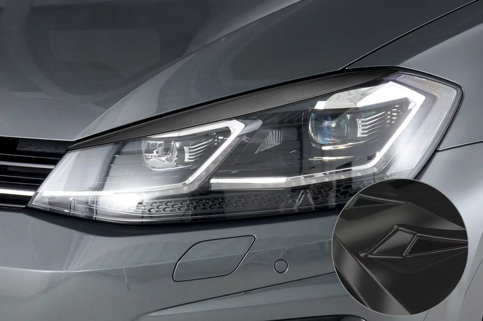 Scheinwerferblenden Glossy für VW Golf 7 Facelift Glossy (schwarz hochglanz)