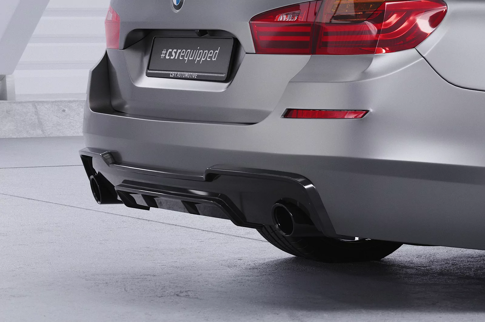 Heckansatz für BMW 5er F10/F11 535i/535d M-Paket HA289 Schwarz Strukturiert