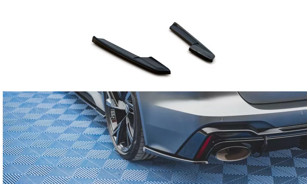 Heck Ansatz Flaps Diffusor V.2 Für Audi RS6 C8 / RS7 C8 Schwarz Hochglanz