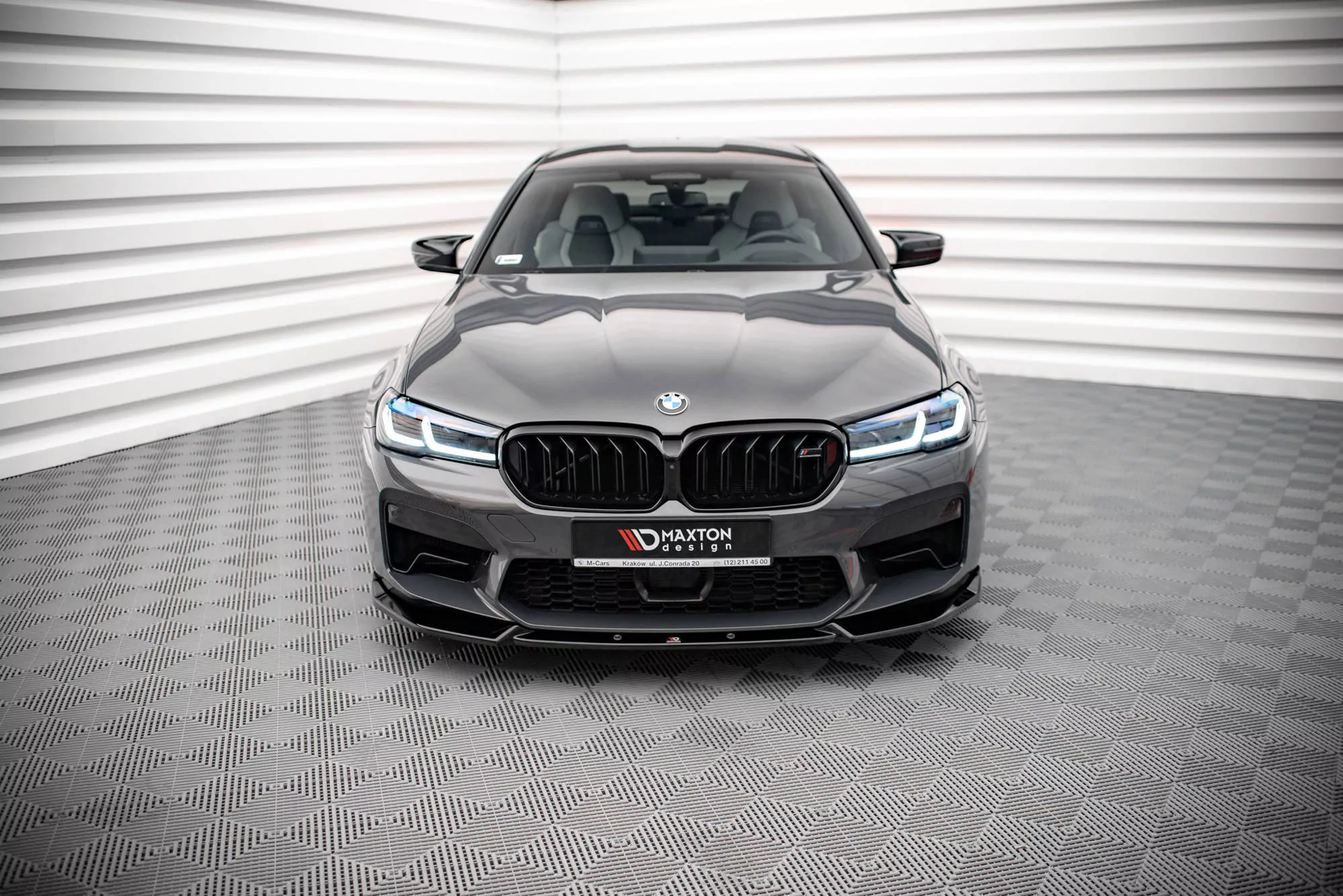 Front Ansatz V.1 Für BMW M5 F90 Facelift Schwarz Hochglanz