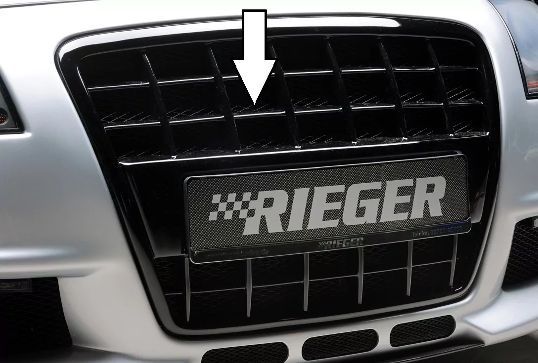Rieger Grill mit integrierter Kennzeichenauflage für Audi A3 (8P) | Sportback 03.03- für Spoilerstoßstange 56750/51 / 56743/44