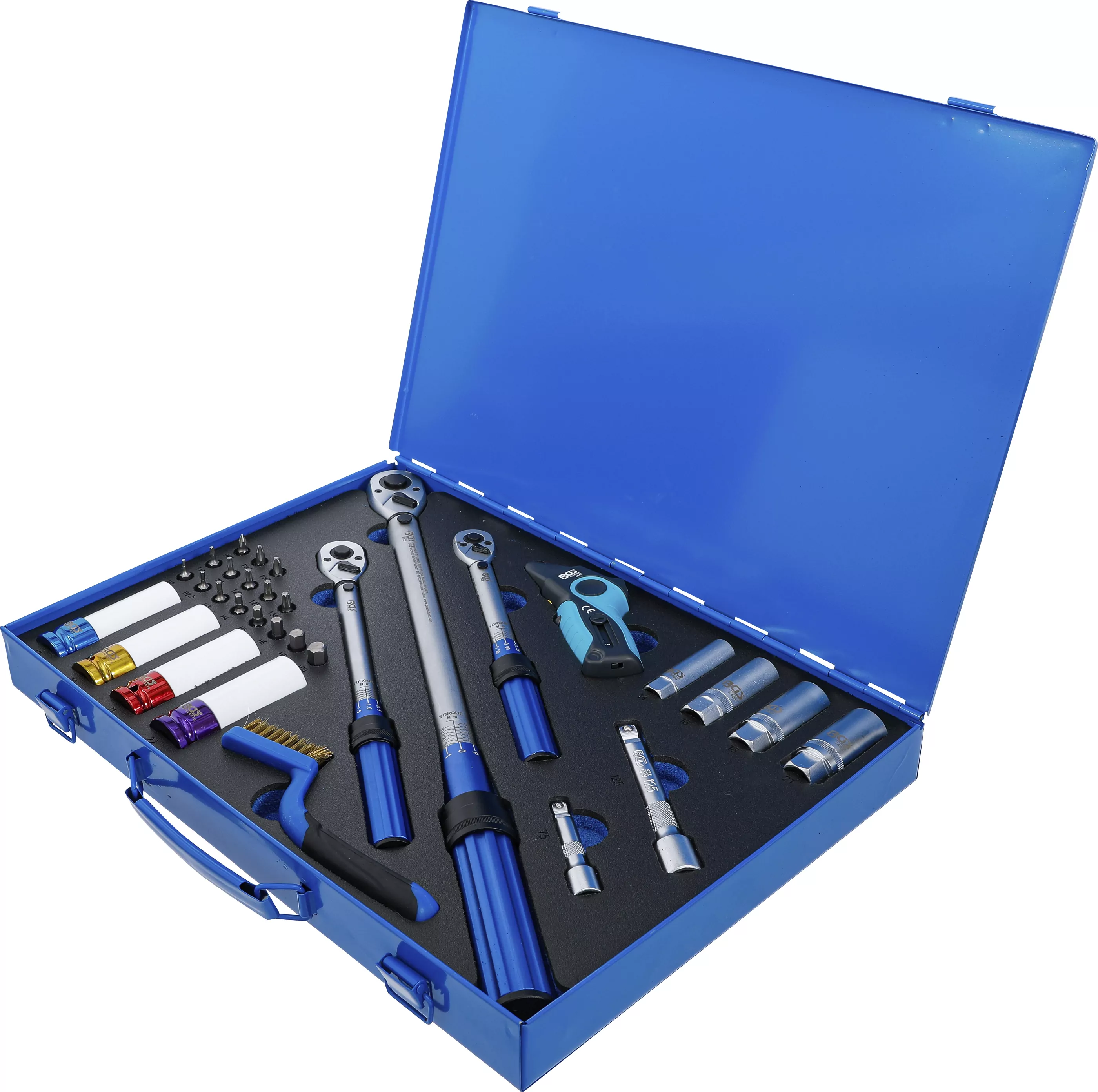 Drehmomentschlüssel-Satz | Abtrieb Außenvierkant 6,3 mm (1/4"), 10 mm (3/8"), 12,5 mm (1/2") | 31-tlg.