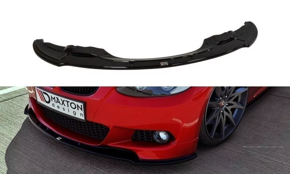 Front Ansatz Passend Für BMW 3er E92 M Paket (vor Facelift Passend Für M Performance-Splitter) Schwarz Hochglanz
