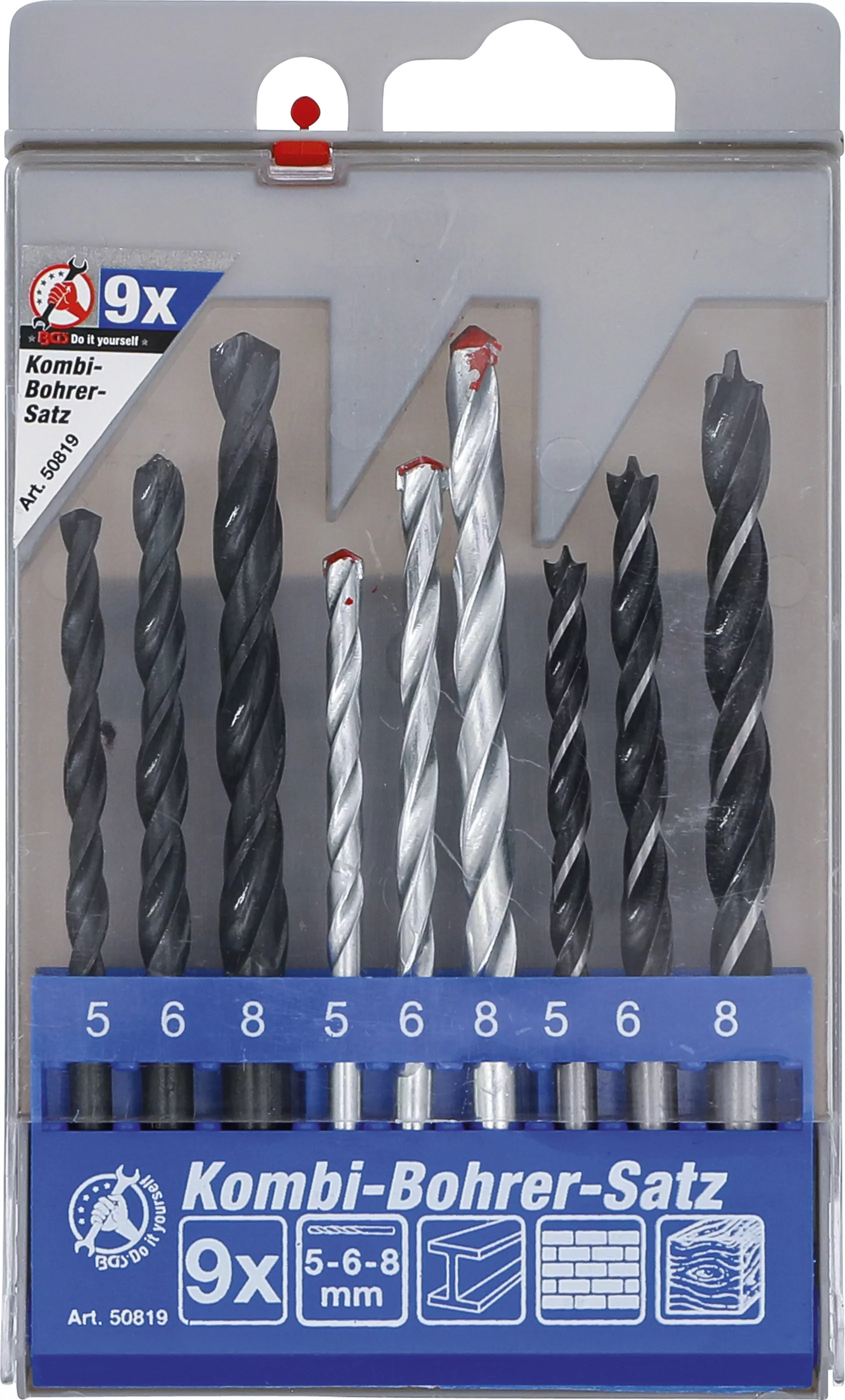 Kombi-Bohrer-Satz | 5 - 8 mm | 9-tlg.