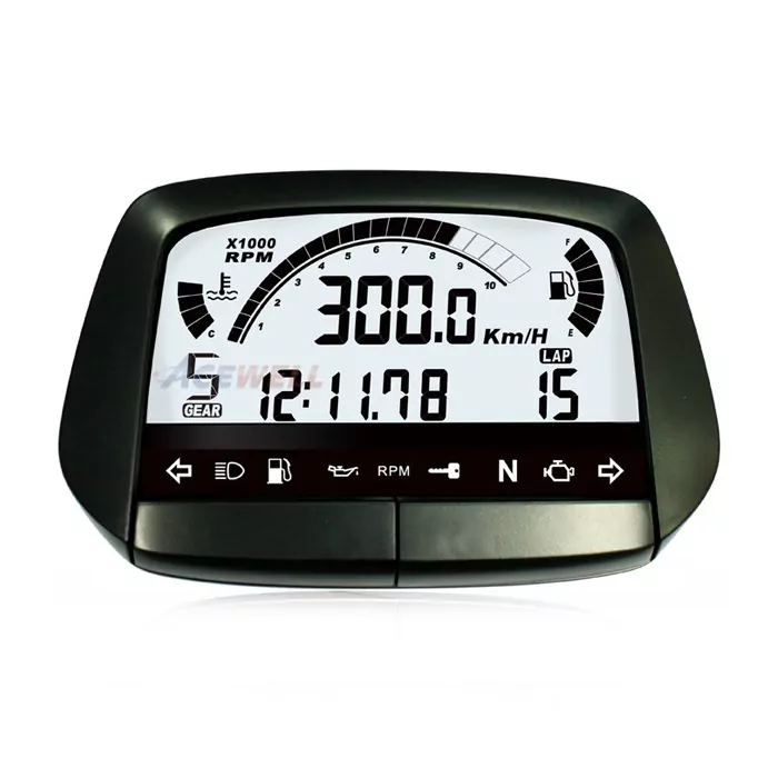 Multifunktionelles Digitalinstrument | schwarz Tacho Drehzahlme. Temperatur Gang & Tankanzeige
