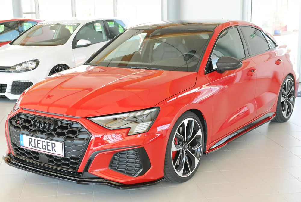 Rieger Spoilerschwert glanz schwarz für Audi A3 S3 (GY) 5-tür. (Limousine) 07.20-05.24 (bis Facelift)
