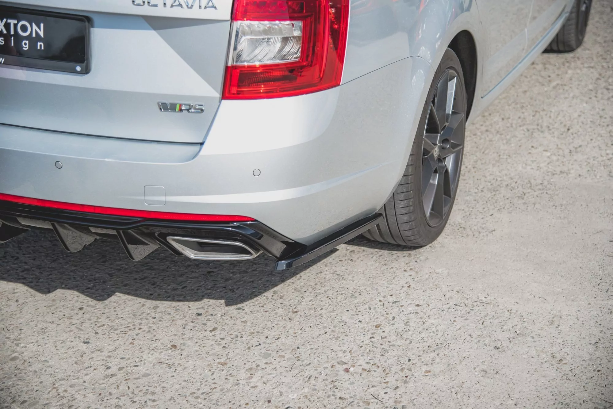 Heck Ansatz Flaps Diffusor Passend Für Diffusor V.2 Passend Für Skoda Octavia RS Mk3 Schwarz Hochglanz Schwarz Hochglanz