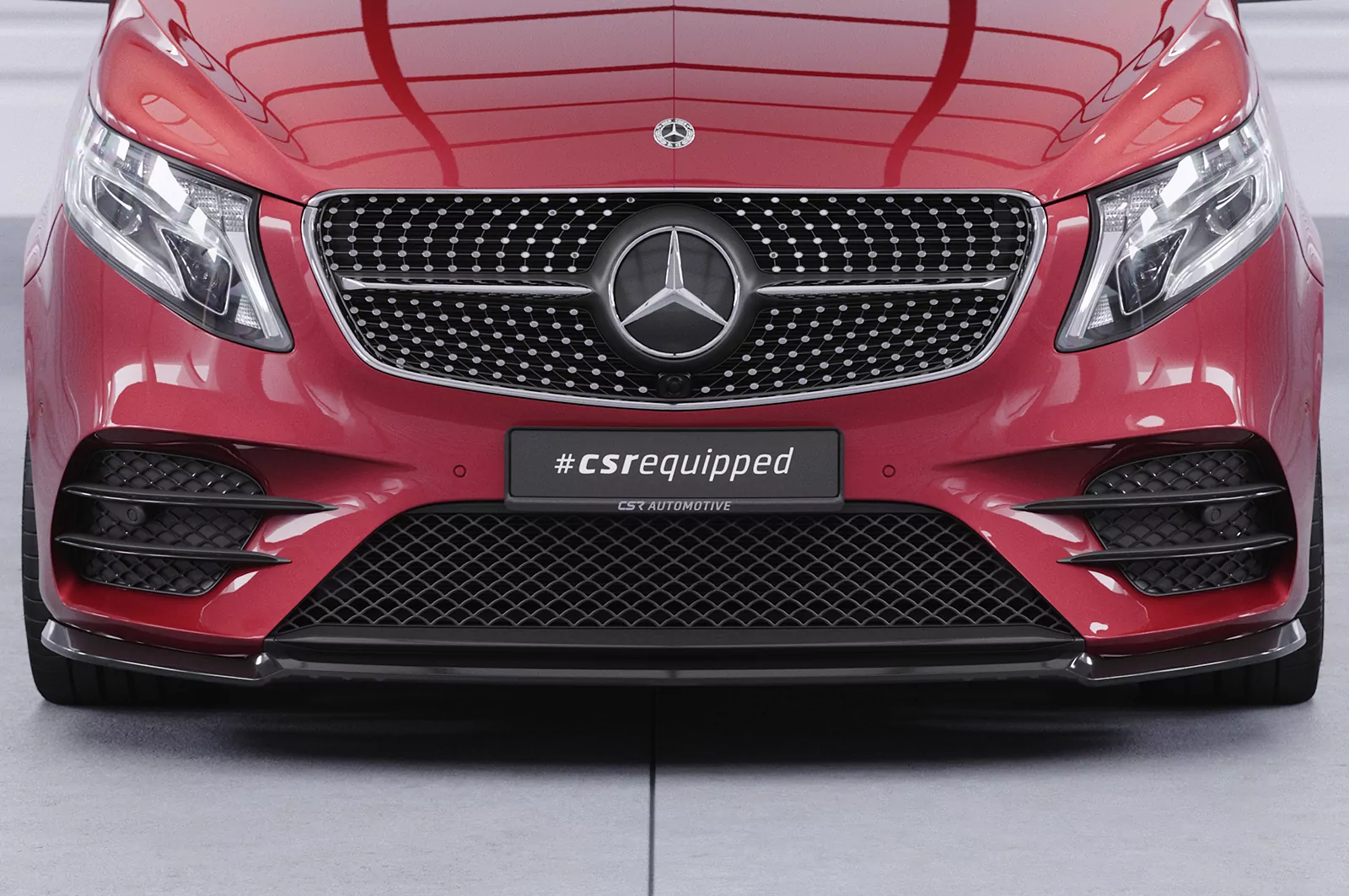 Cup-Spoilerlippe mit ABE für Mercedes Benz V-Klasse 447 AMG-Line CSL545 Schwarz Strukturiert