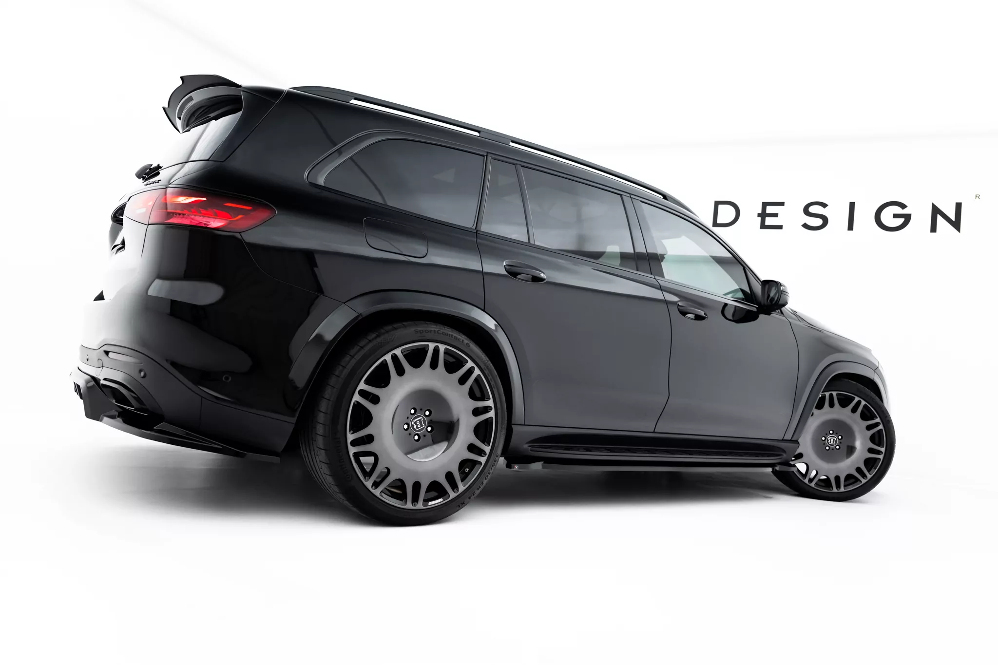 Seitenschweller Ansatz Für Mercedes-Benz GLS AMG-Line X167 Facelift Schwarz Hochglanz