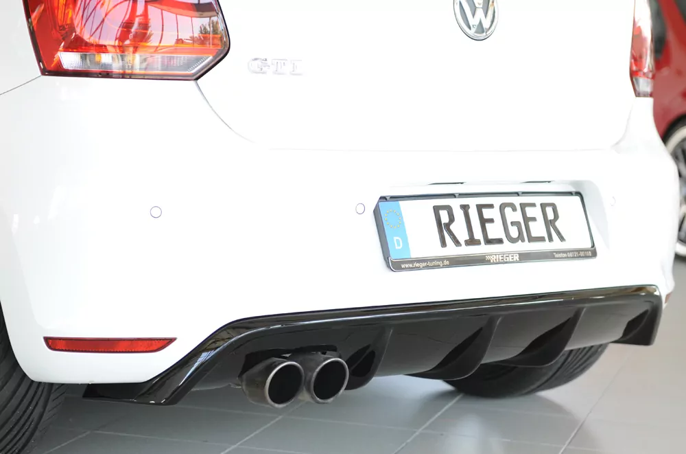 Rieger Heckeinsatz (GBL-47213) glanz schwarz für VW Polo 6 GTI (6R) 5-tür. 05.10-01.14 (bis Facelift)