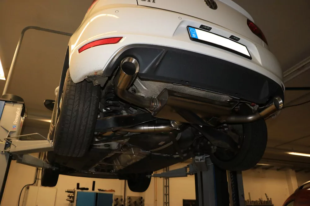 VW Golf 6 GTI + Cabrio  Endschalldämpfer Ausgang rechts/links - 1x100 Typ 25 rechts/links