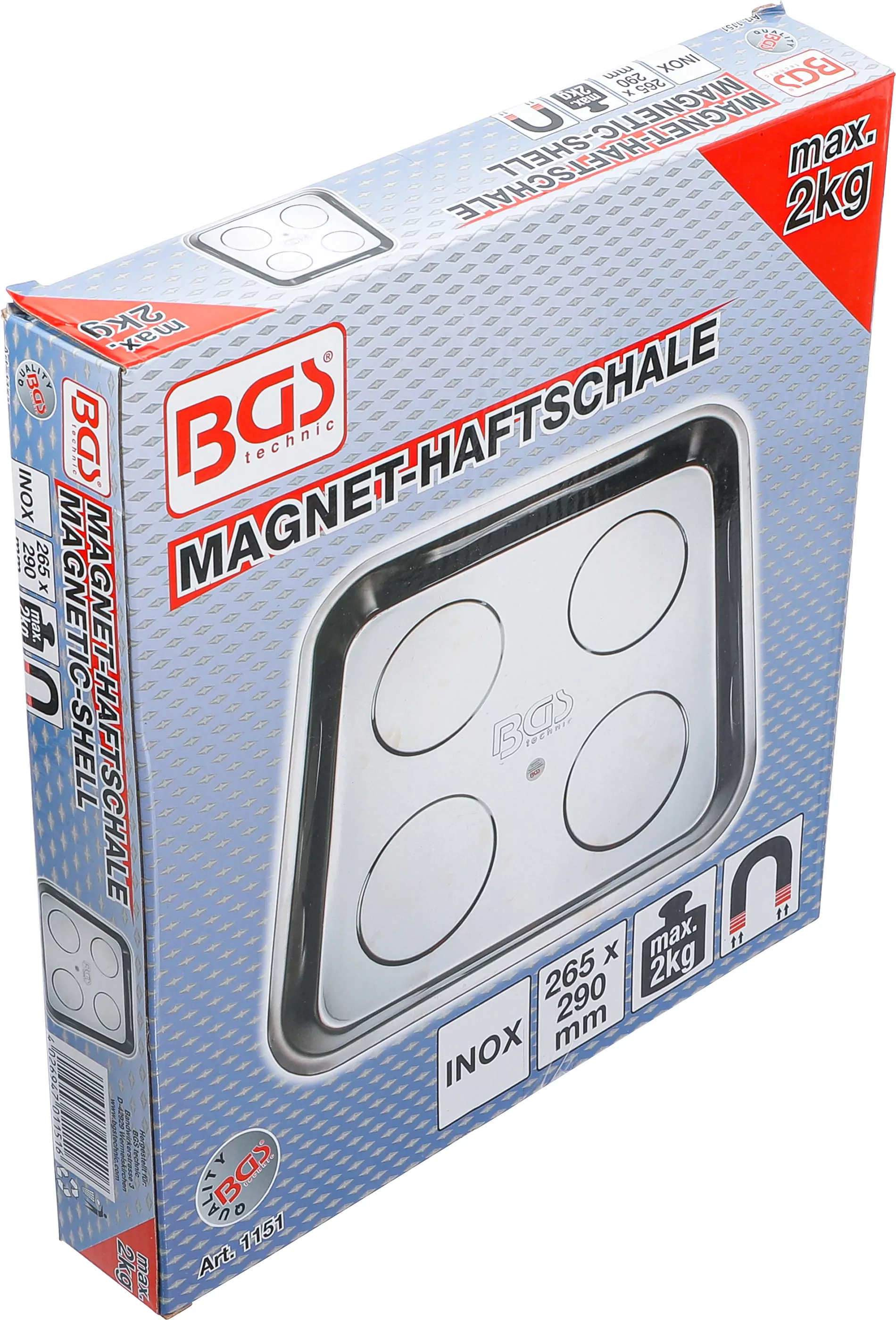 Magnet-Haftschale | Edelstahl | 265 x 290 mm