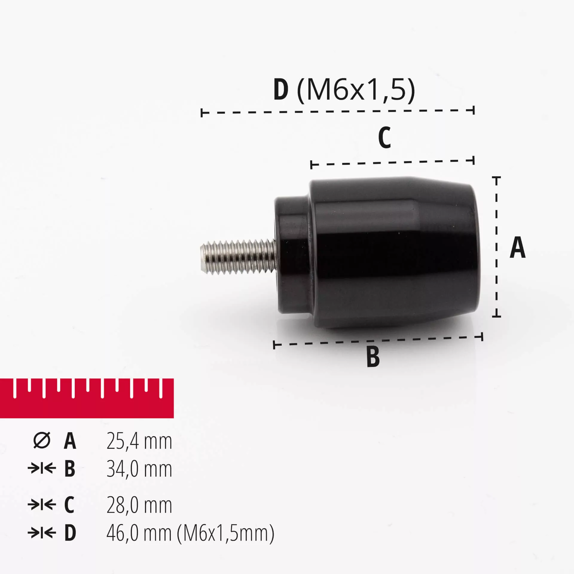 HIGHSIDER pro Lenkergewichte Schwarz M6 Yamaha (Paar)