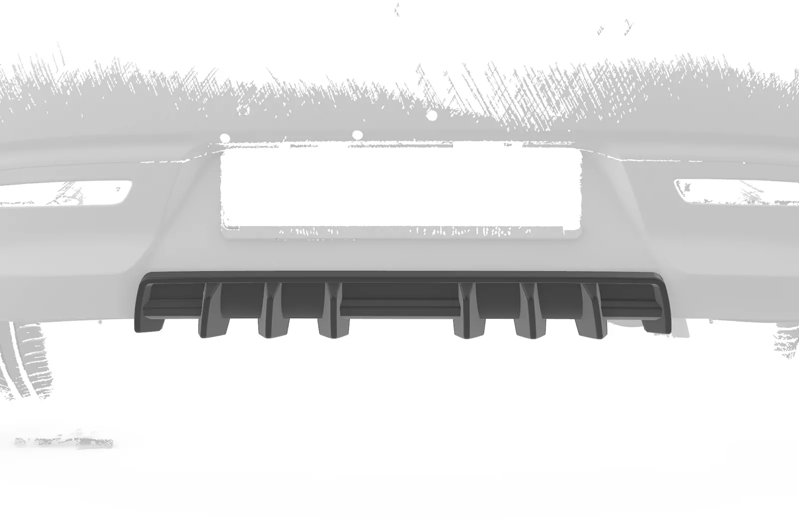 Heckansatz für Kia Rio 4 (YB) HA458 Schwarz Strukturiert