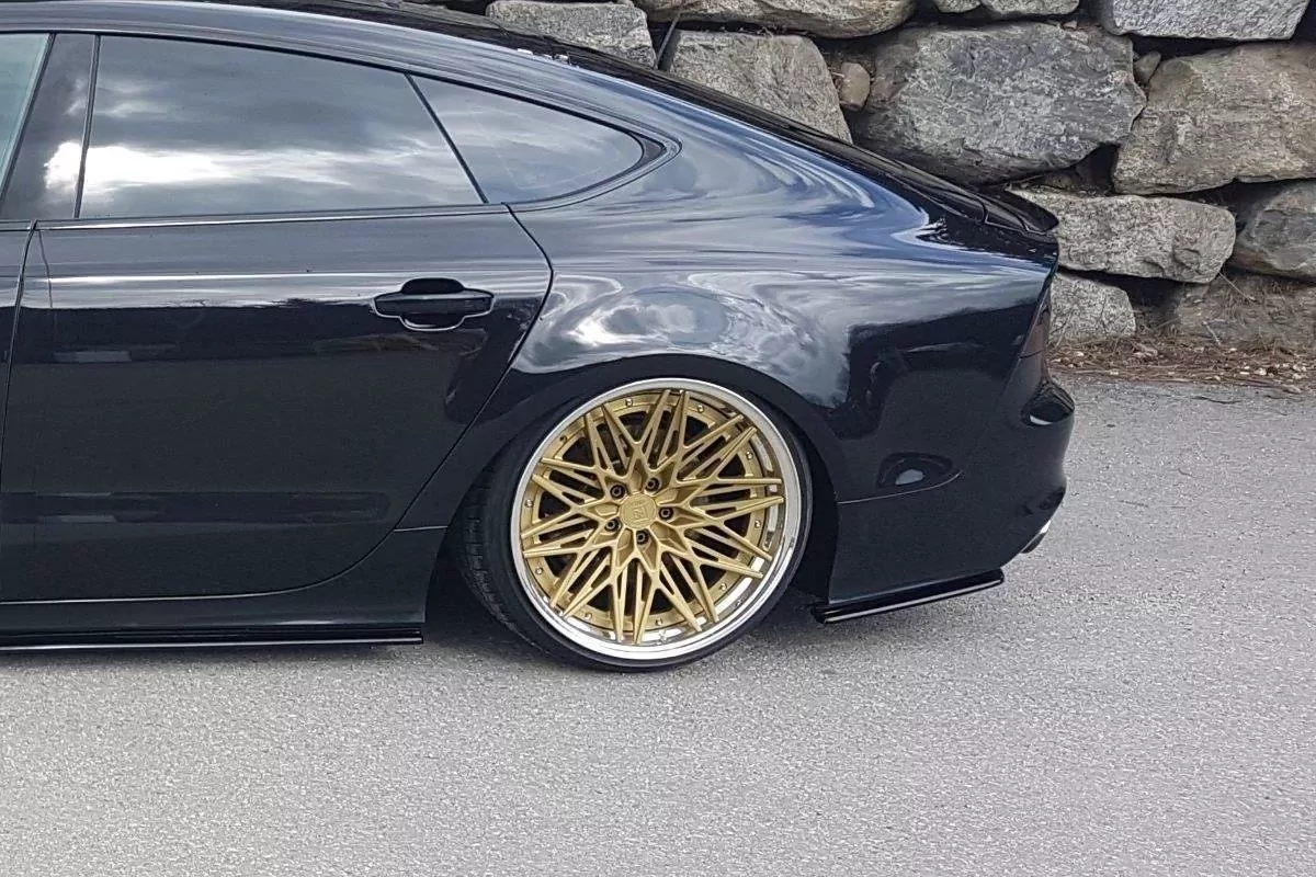 Heck Ansatz Flaps Diffusor Passend Für Diffusor Passend Für Audi A7 Mk1 S-Line Schwarz Hochglanz Schwarz Hochglanz