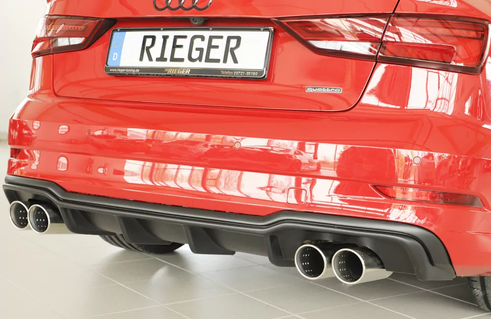 Rieger Heckeinsatz für Audi A3 (8V) - 5-tür. (Limousine 8VS) 09.16- (ab Facelift) carbon optik