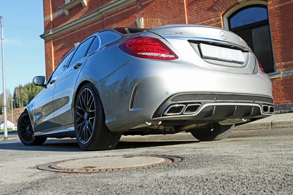 Mercedes C-Klasse 205 AMG C63 S  Endschalldämpfer rechts/links inkl. Abgasklappen - Endrohre sitzen in der originalen Stoßstange - Für Fahrzeuge mit originaler Performance Anlage