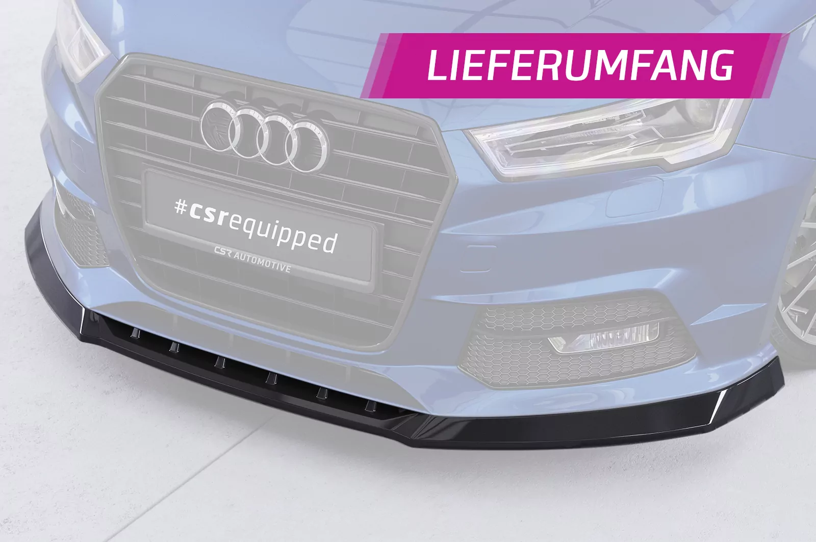 Cup-Spoilerlippe mit ABE für Audi A1 8X CSL481 Strukturiert (schwarz matt)