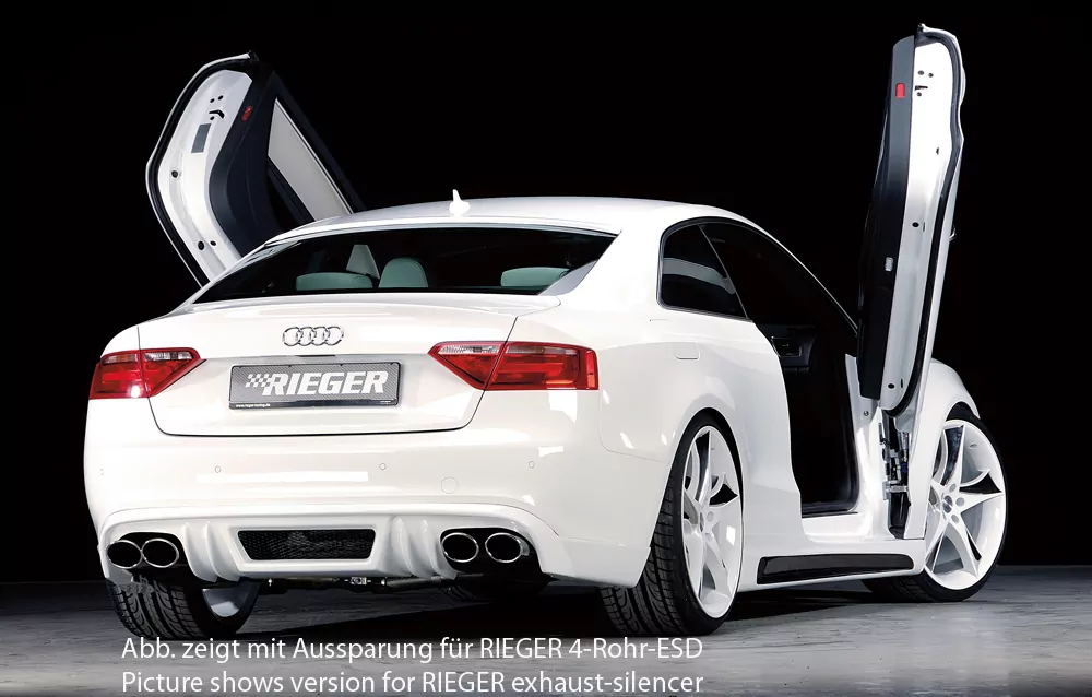 Rieger Heckschürzenansatz für Audi A5 (B8/B81) - Cabrio 06.07-07.11 (bis Facelift) carbon optik