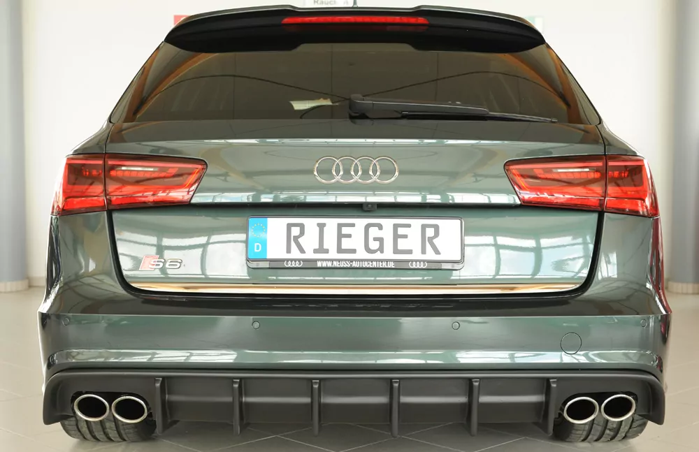 Rieger Heckeinsatz (für Fzg. mit AHK) matt schwarz für Audi A6 S6 (4G/C7) Lim. 09.14- (ab Facelift)