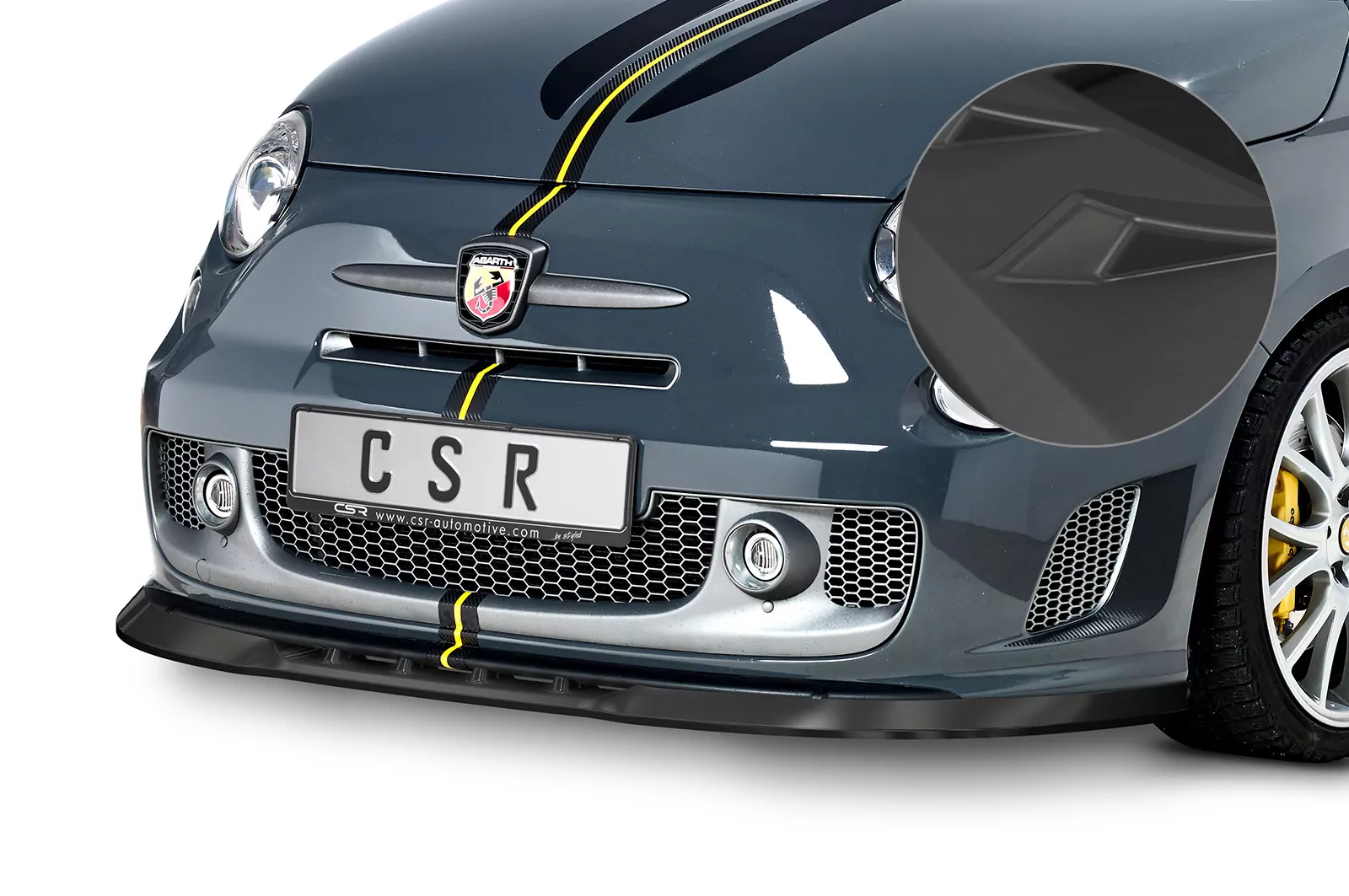 Cup-Spoilerlippe mit ABE für Fiat 500 Abarth 595 Lackierfreundlich (schwarz matt)