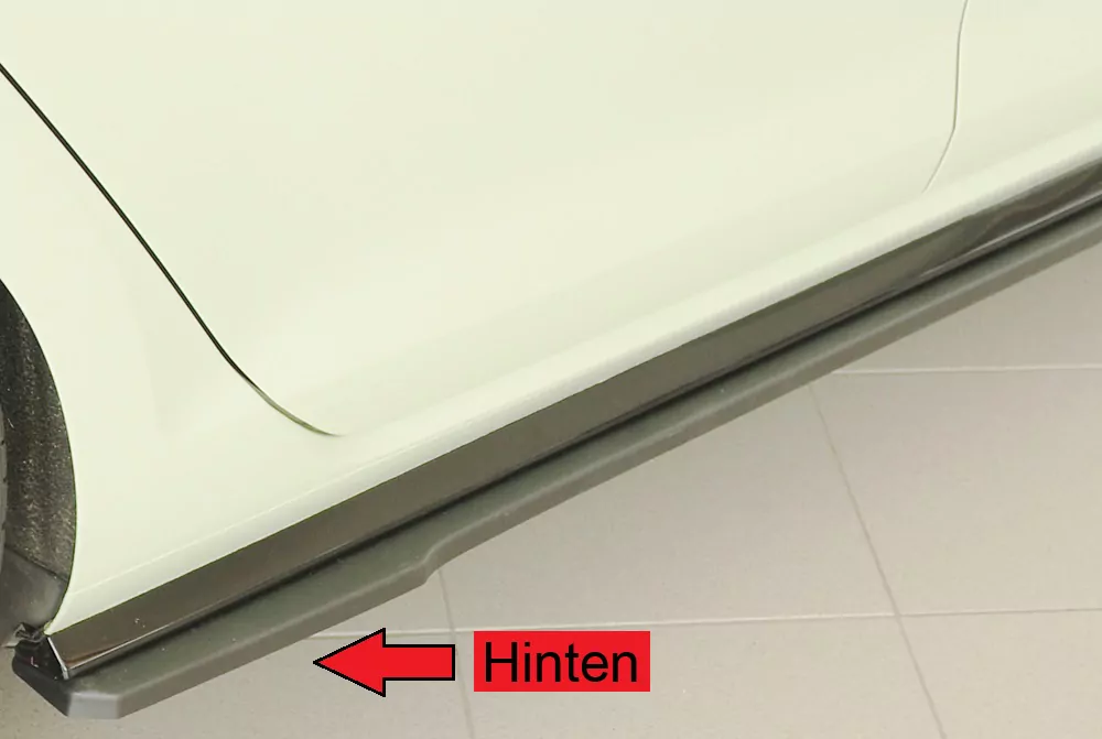 Rieger Seitenschweller rechts ansatz (ca. 19mm) matt schwarz für VW Golf 7 R-Line 5-tür. 02.17- (ab Facelift)