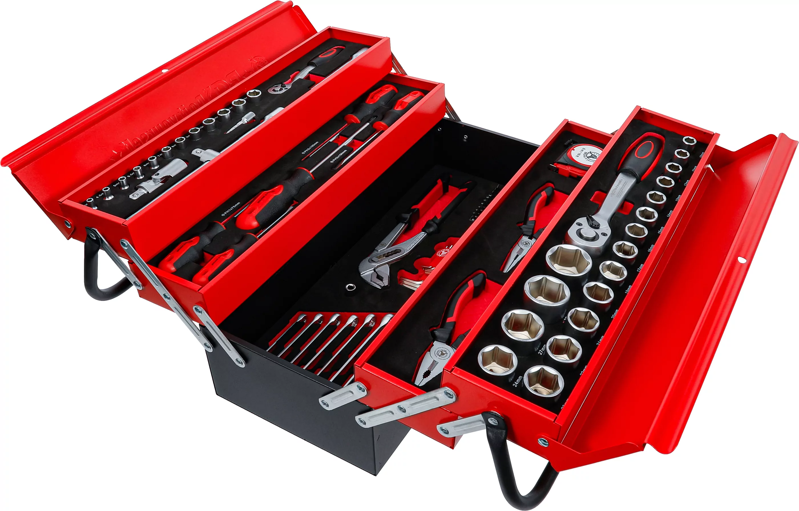 Metall-Werkzeugkoffer inkl. Werkzeug-Sortiment | 86-tlg.