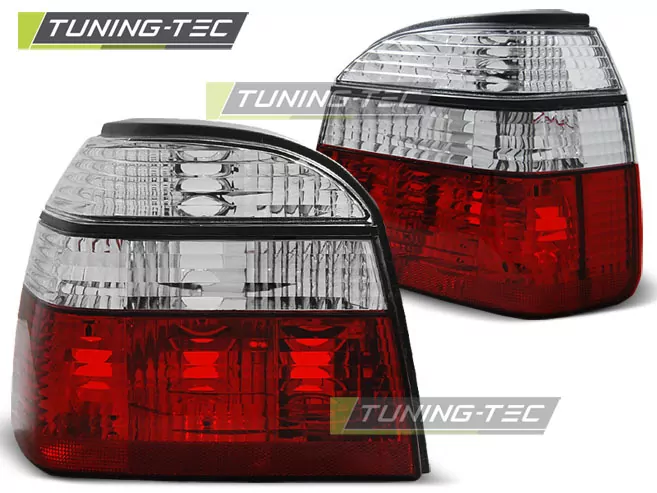 Tail Lights Red White Fits Vw Golf 3 09.91-08.97 Red White
