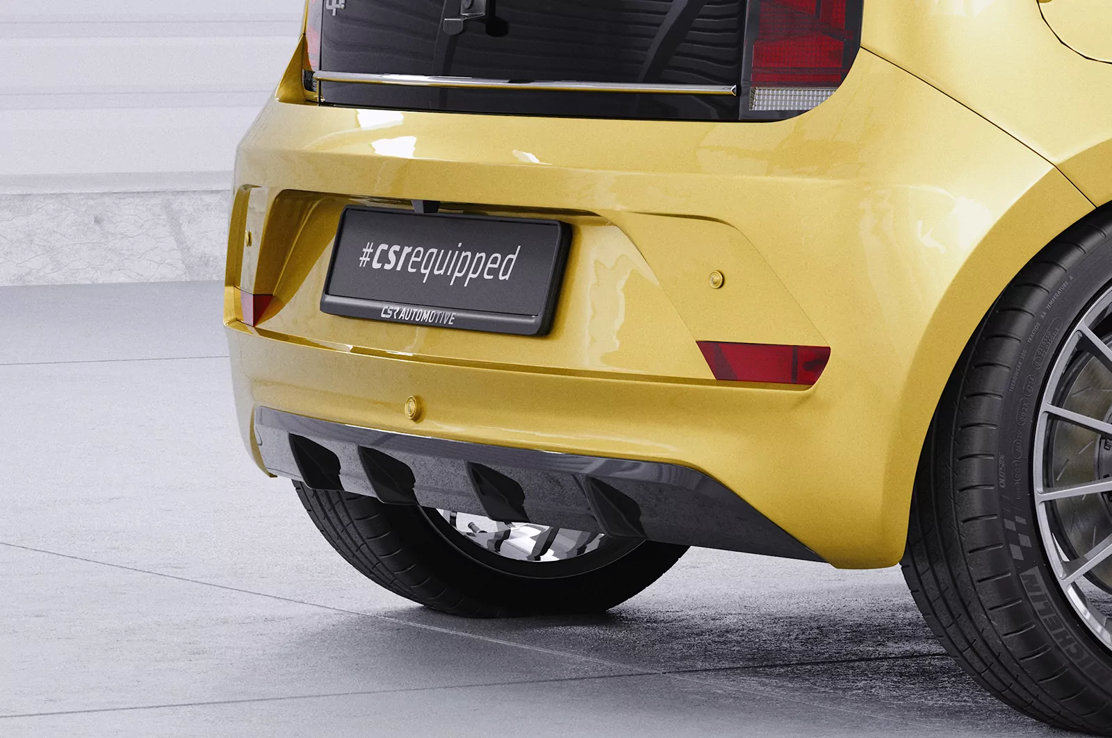 Heckansatz für VW up! / e-up! (Facelift) HA244 Strukturiert (schwarz matt)