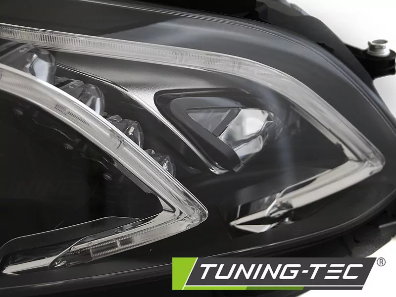 HEADLIGHTS TRUE DRL BLACK fits MERCEDES W212 13-16